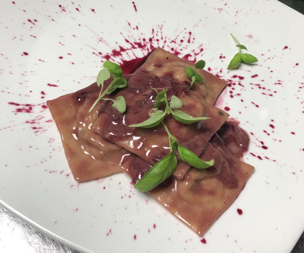 Duck ravioli plated by Vero Beach Private Chef